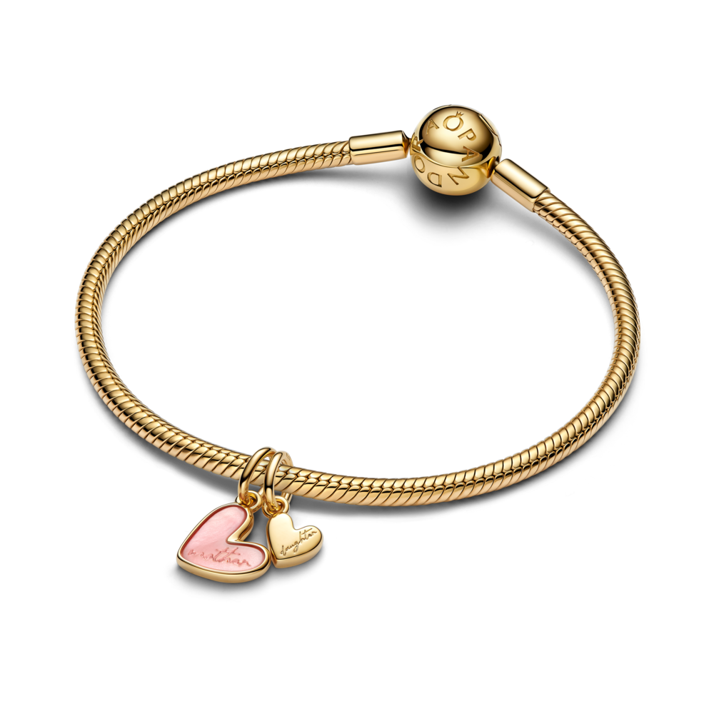 Rozā mātes un meitas sadalāmā kulona amulets