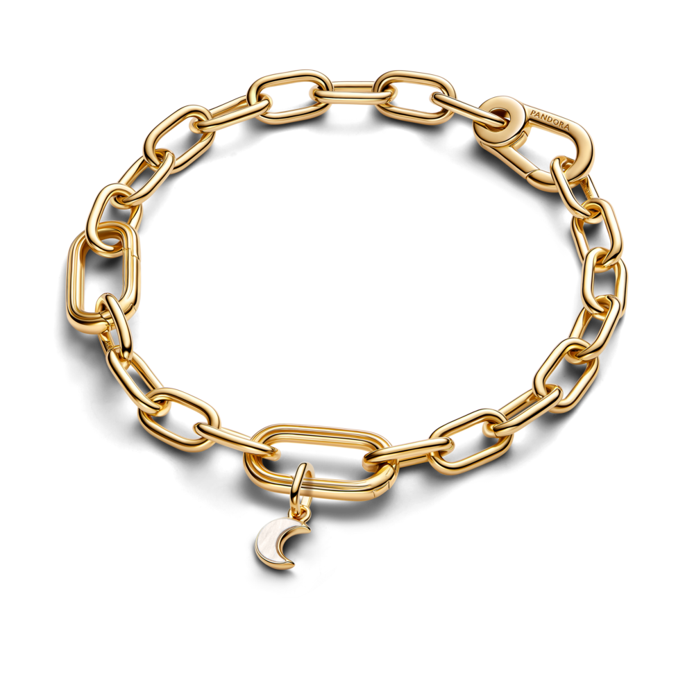 Balts pusmēness mini amulets