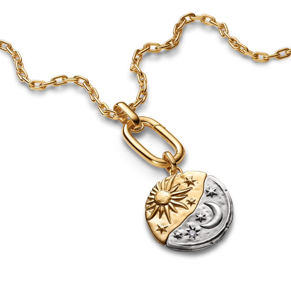 Saules un mēness lielizmēra medaljona amulets
