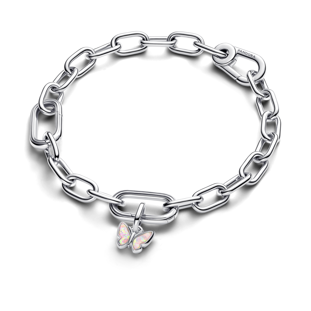Rozā tauriņa mini kulona amulets