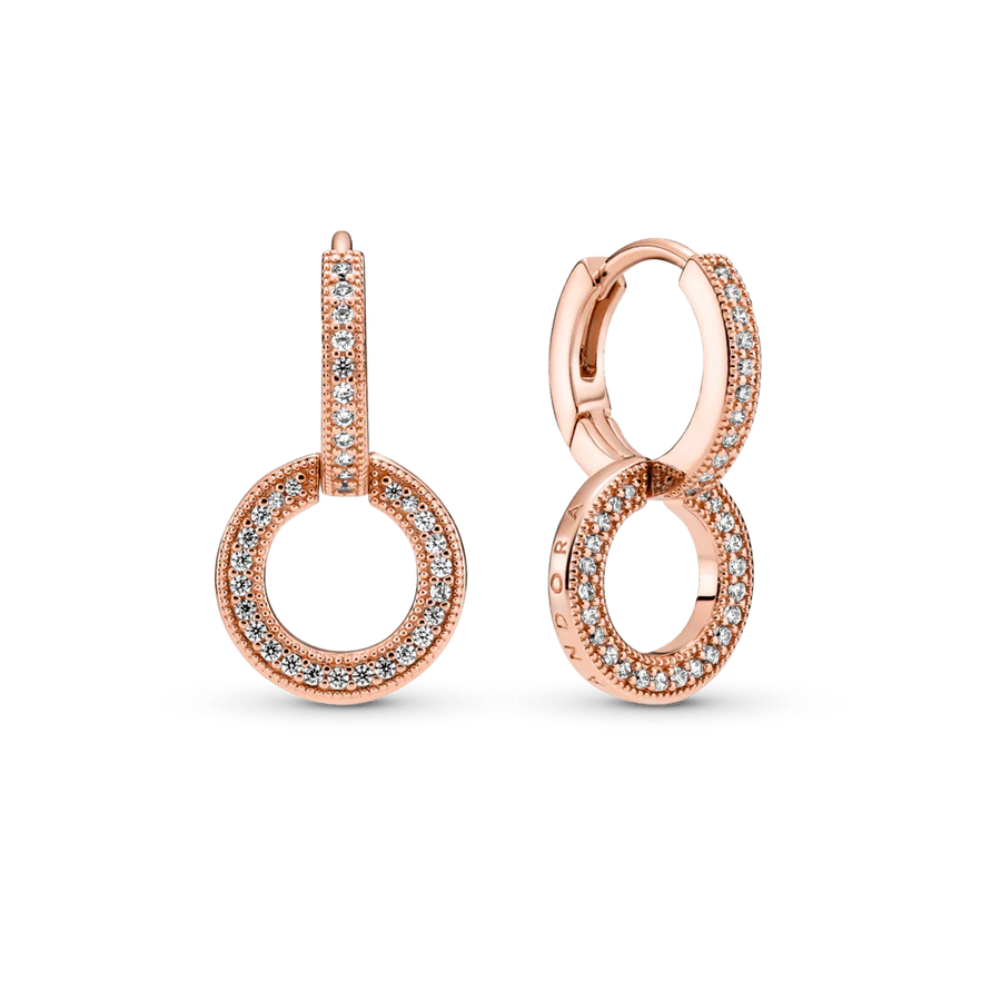 Mirdzošie dubultriņķa auskari