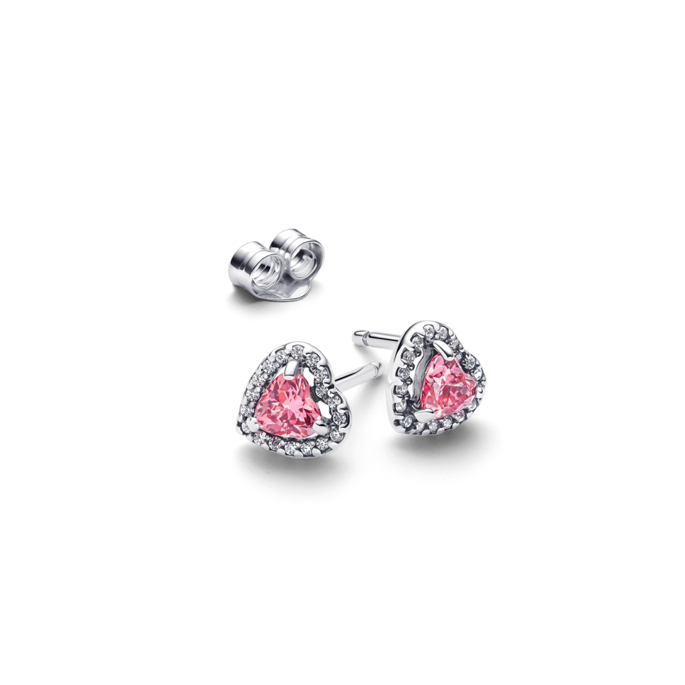 Uzlaboti rozā sirds stīpiņu auskari