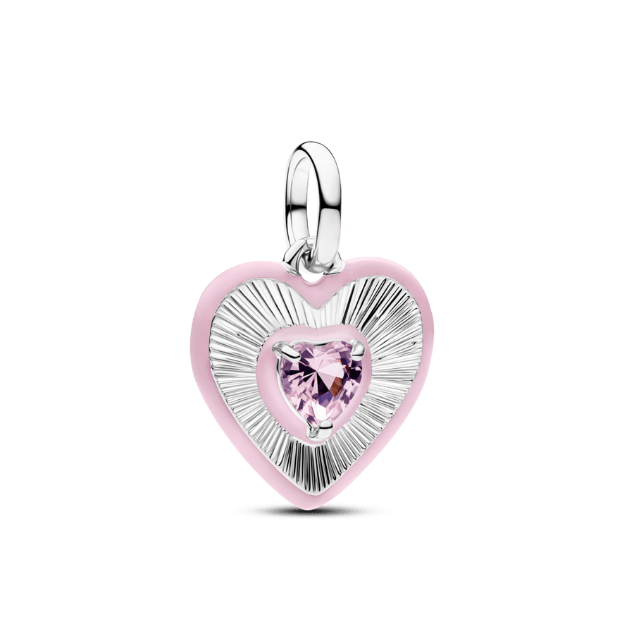 Starojošs rozā sirds medaljona amulets