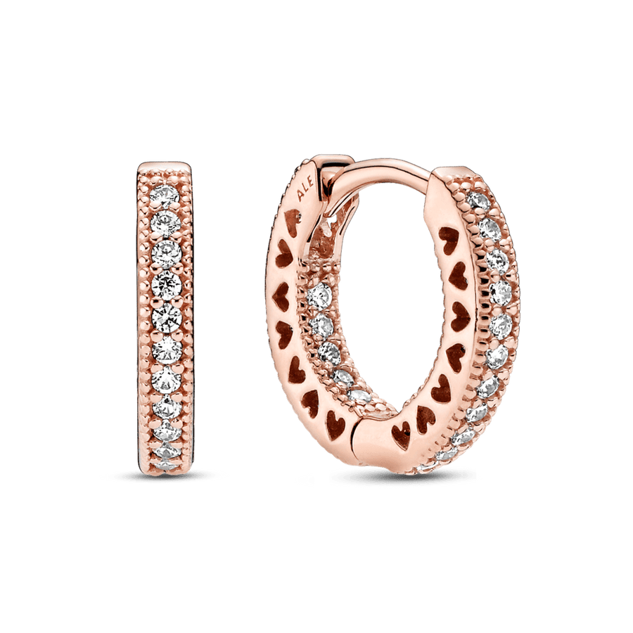 Sirsniņformas riņķa auskari ar pavé rakstu