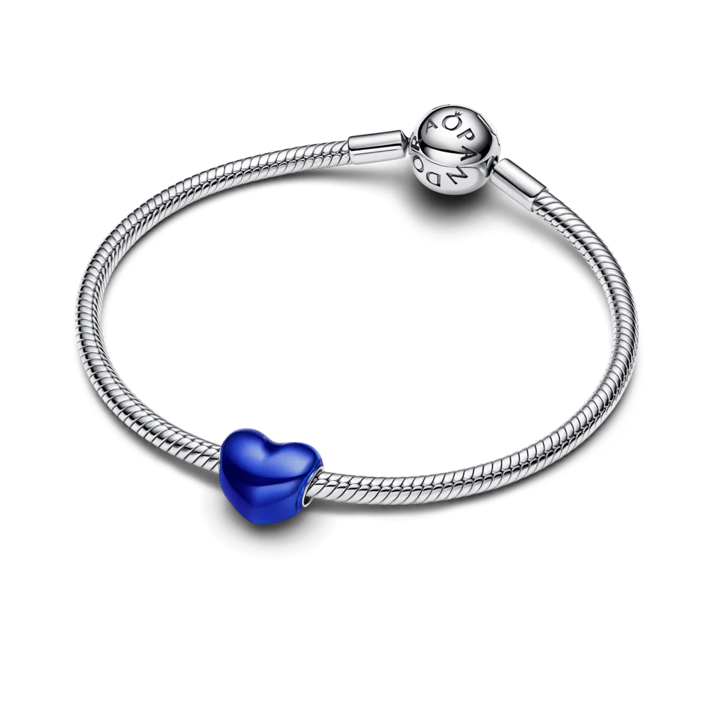 Metāliski zilais sirds amulets