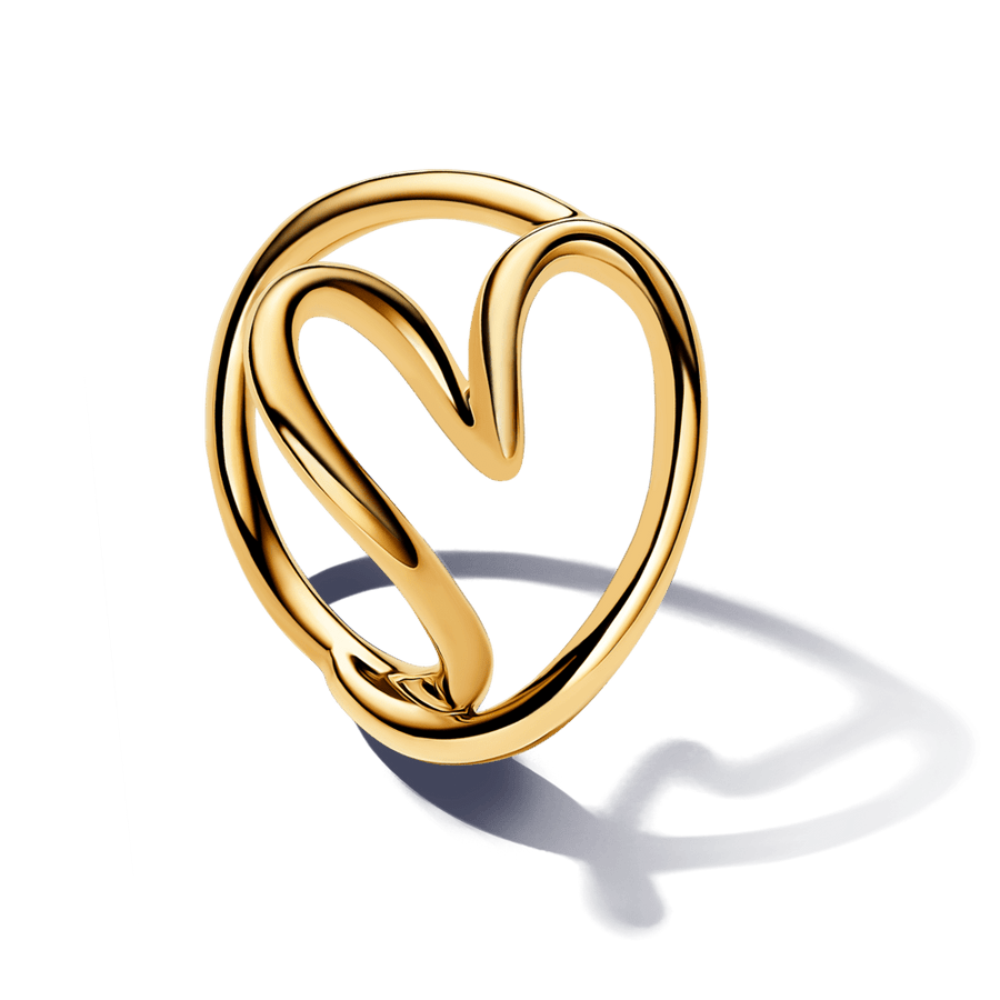 Organiskas formas sirds gredzens