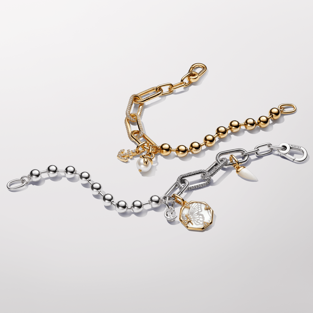 Pandora ME metāla kreļļu un posmu kaklarota