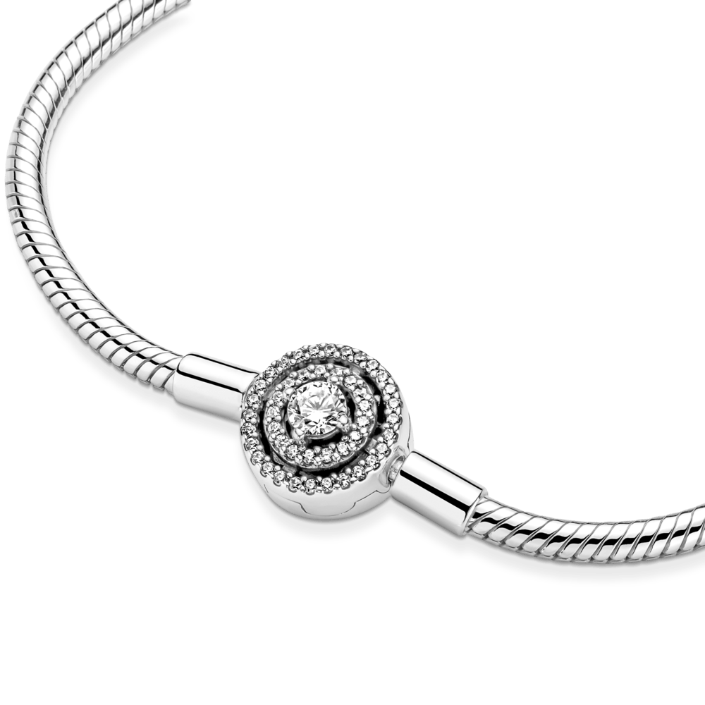 Pandora Moments čūskas raksta rokassprādze ar apļa motīvu