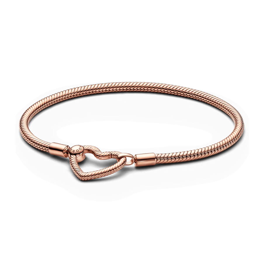 Pandora Moments čūskas raksta ķēdītes rokassprādze ar sirdsveida aizdari