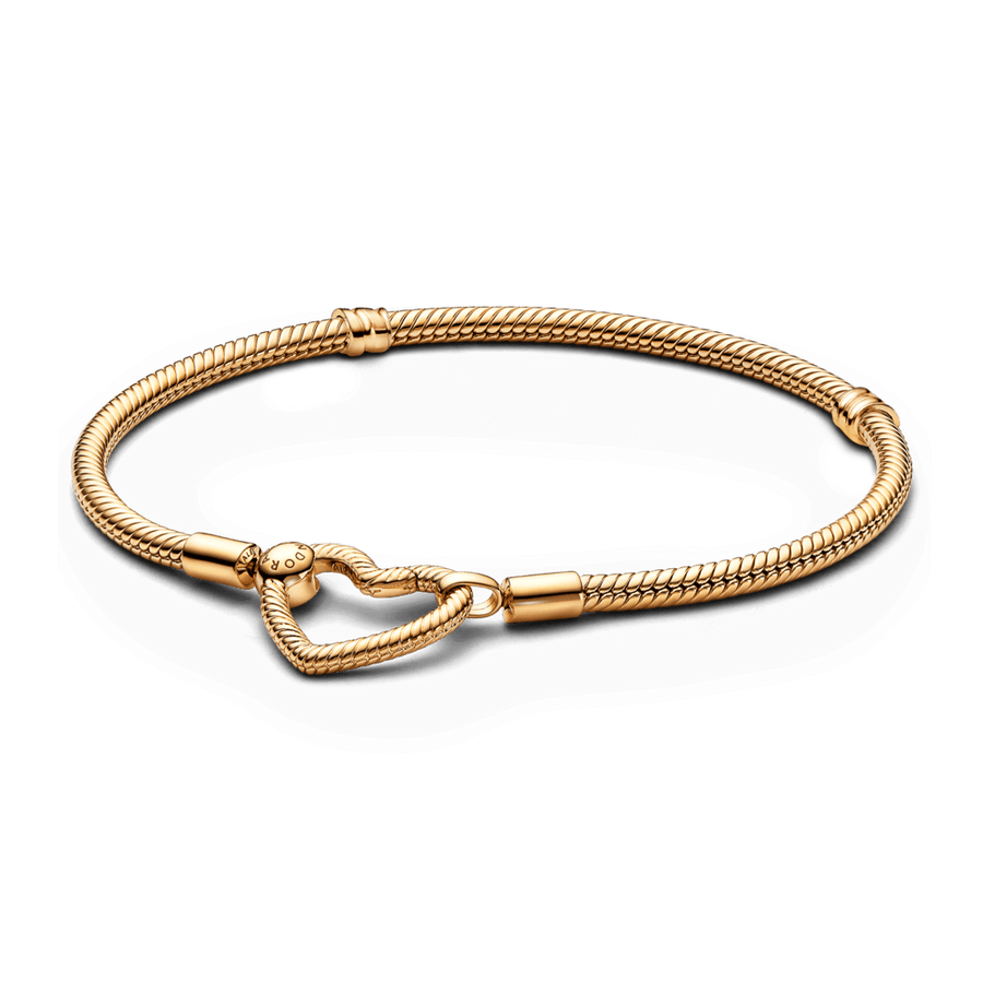 Pandora Moments čūskas raksta ķēdītes rokassprādze ar sirdsveida aizdari