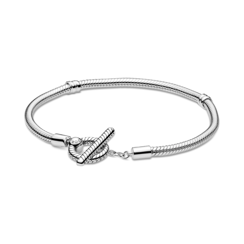 Pandora Moments T veida stienīša un čūskas raksta ķēdītes rokassprādze