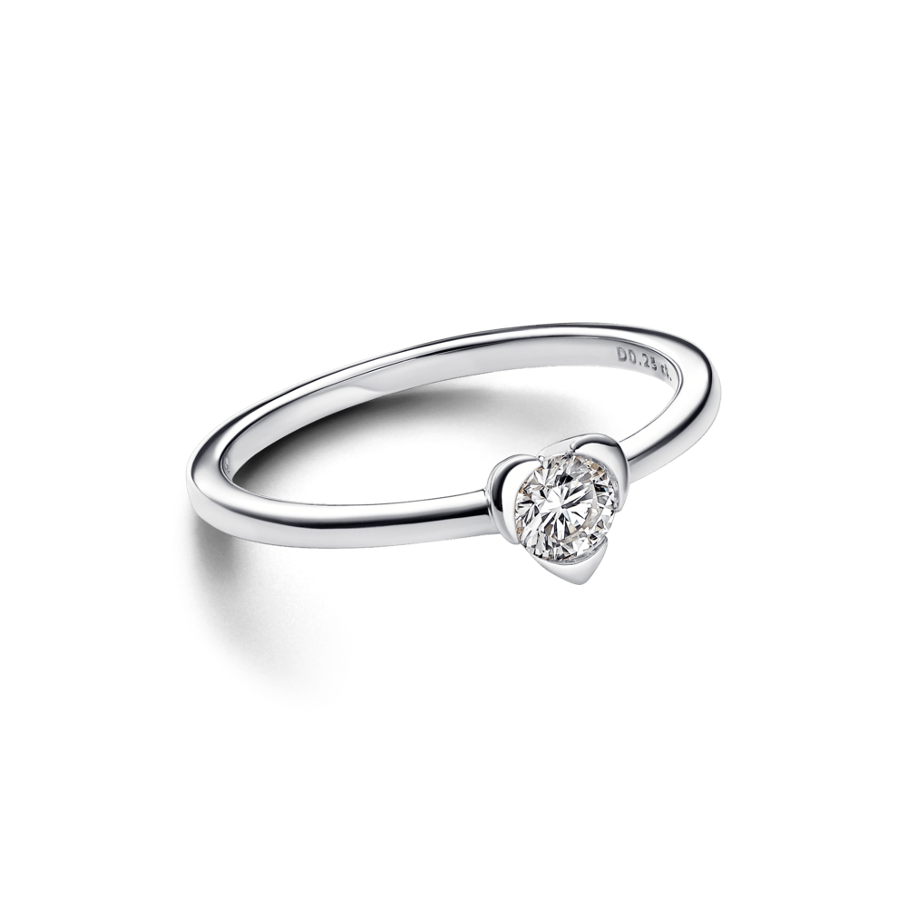 Pandora Talisman Sterling Silver Lab-grown Diamond Heart Ring