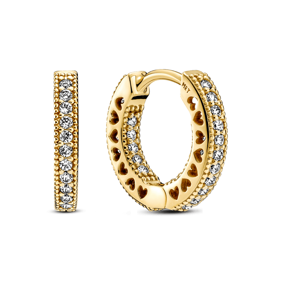 Sirsniņformas riņķa auskari ar pavé rakstu