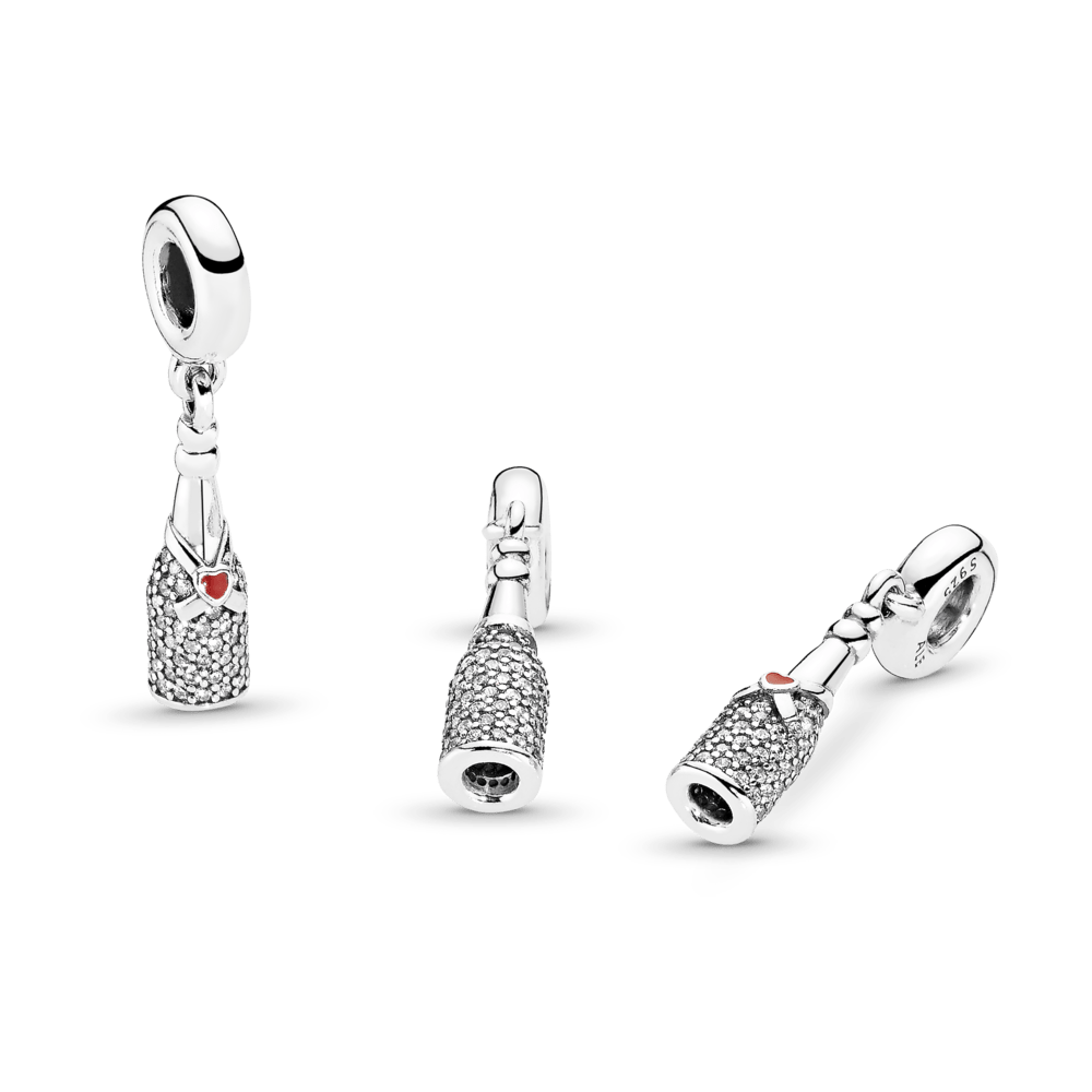 Dzirkstošā vīna pudeles amulets