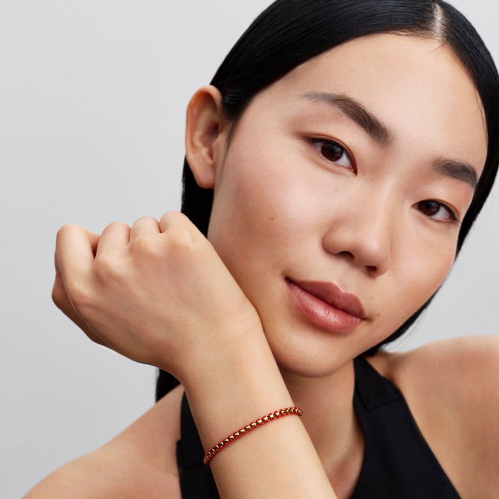 Sarkanas auklas čūskas ķēdes aproce