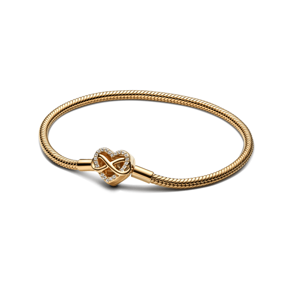 Mirdzoša bezgalības sirds aizdares čūskas ķēdes rokassprādze