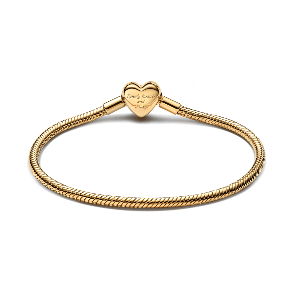 Mirdzoša bezgalības sirds aizdares čūskas ķēdes rokassprādze