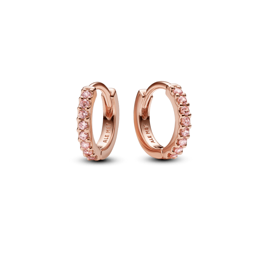 Dzirkstoši rozā Huggie stīpiņu auskari