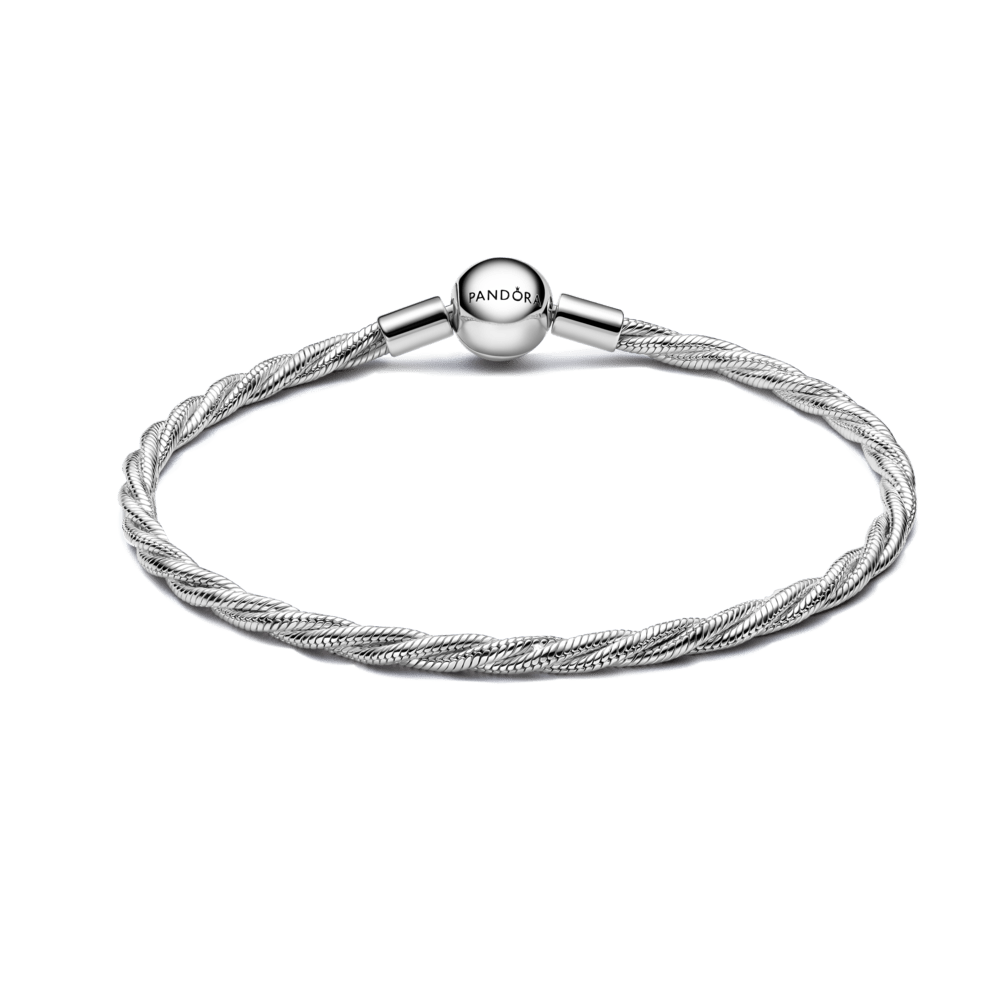 Savīta čūskas ķēdīte ar apaļu Pandoras aizdari