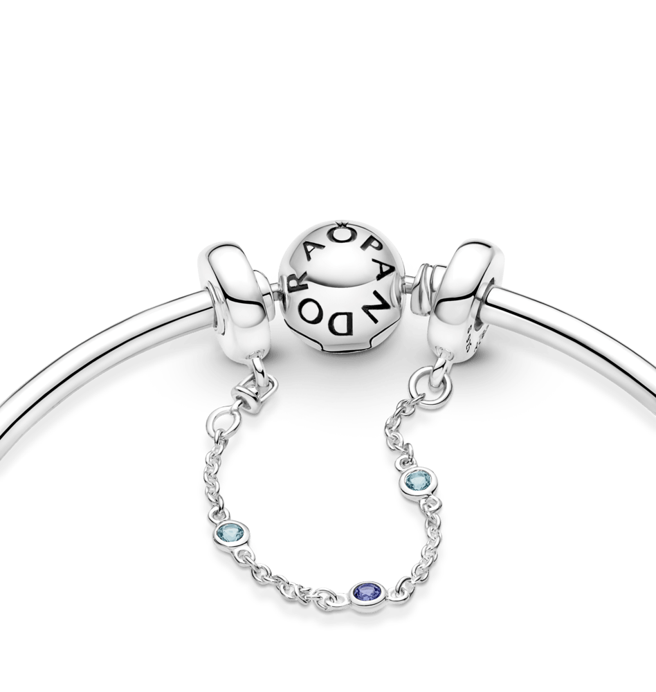 Trīskāršā zilo akmentiņu drošības ķēdīte