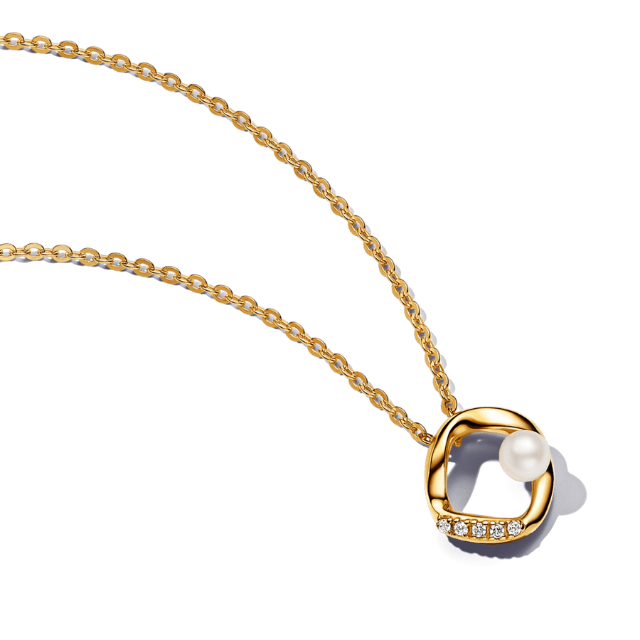 Organiskas formas Pavé apļveida un saldūdens kultivētu pērļu Collier kaklarota