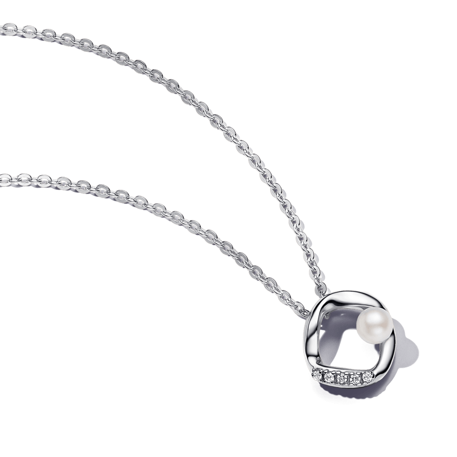 Organiskas formas Pavé apļveida un saldūdens kultivētu pērļu Collier kaklarota