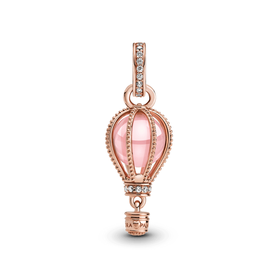 Piekarināmais mirdzoša rozā gaisa balona amulets