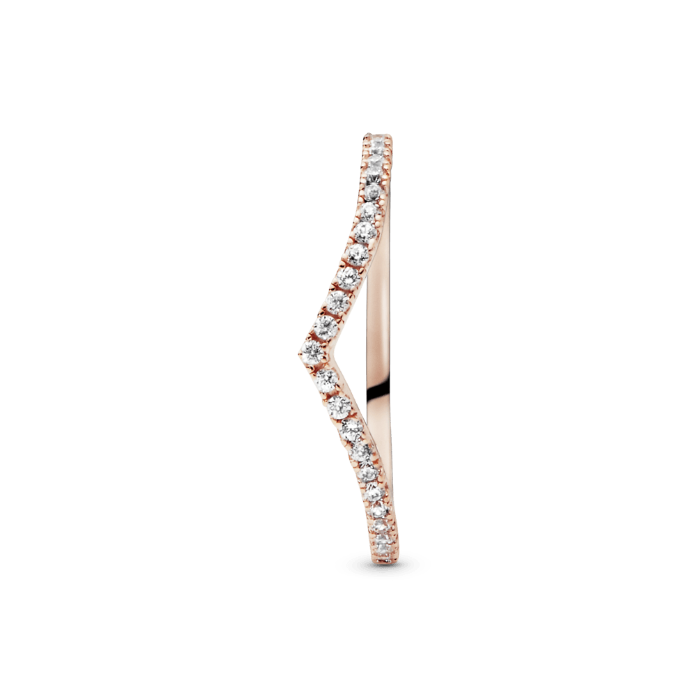 Vizuļojošs Wishbone gredzens
