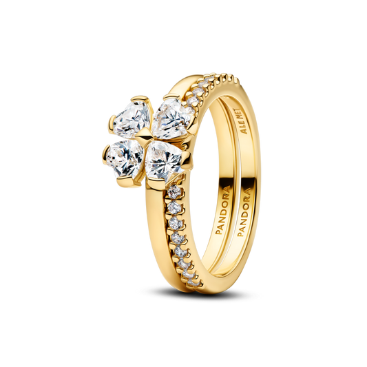 Mirdzošs sadalāmais veiksmes āboliņa gredzens