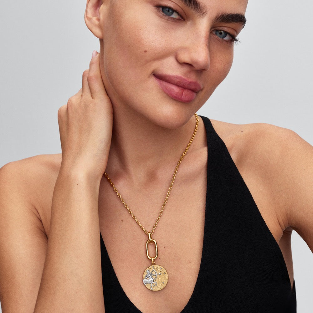 Strēlnieka zodiaka lielizmēra medaljona amulets