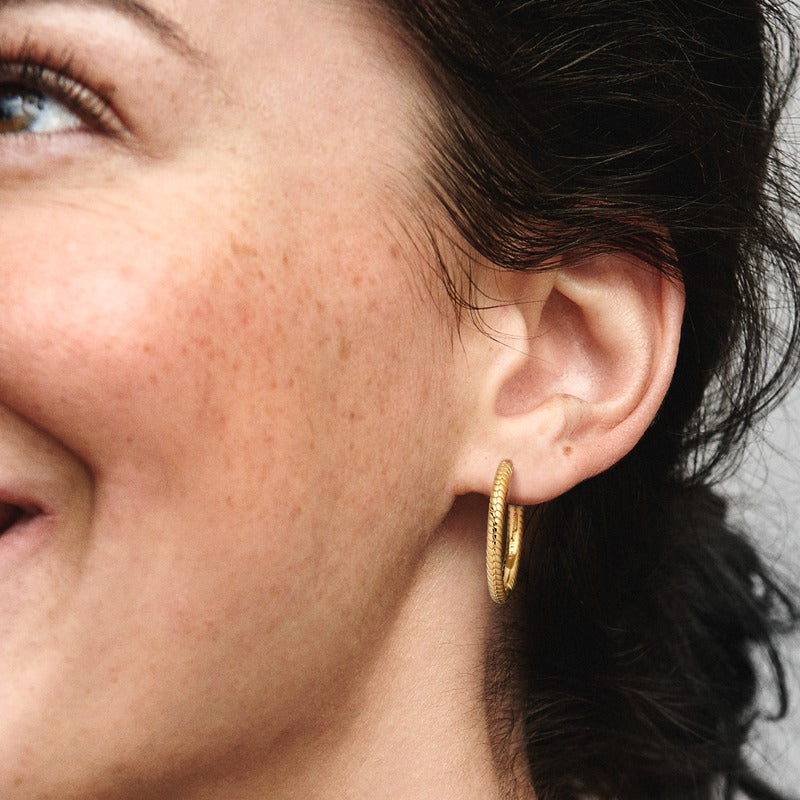 Pandora Moments riņķa auskari ar amuletu