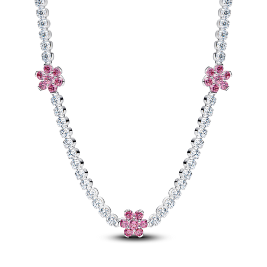 Rozā ziedu tenisa kaklarota