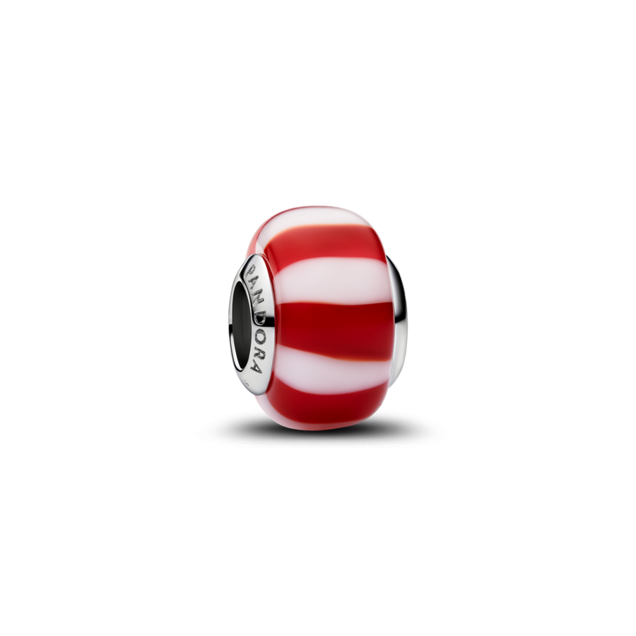 Sarkanas piparmētras Murano stikla amulets