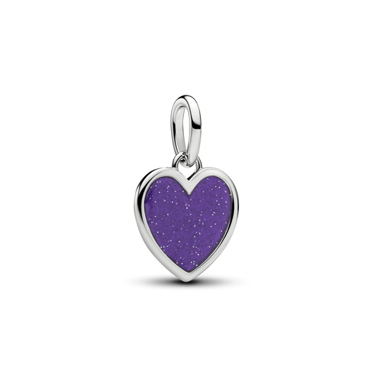 Iegravējams violetas sirds amulets
