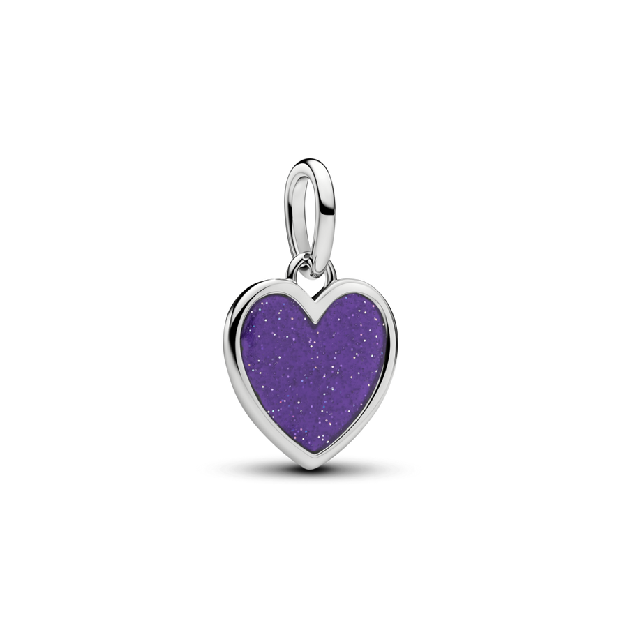 Iegravējams violetas sirds amulets