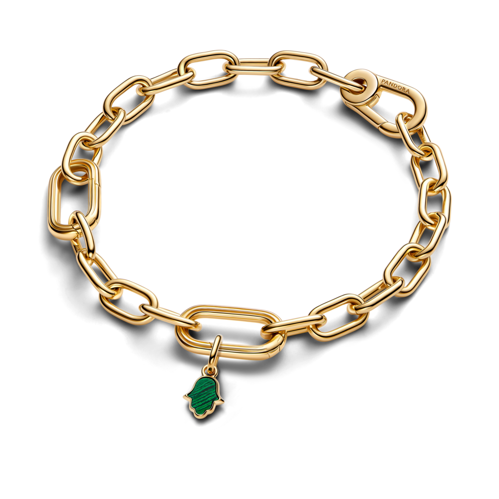 Zaļš Hamsa rokas mini amulets