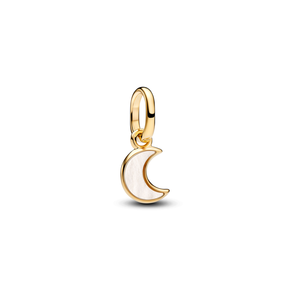 Balts pusmēness mini amulets