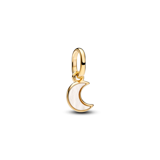 Balts pusmēness mini amulets