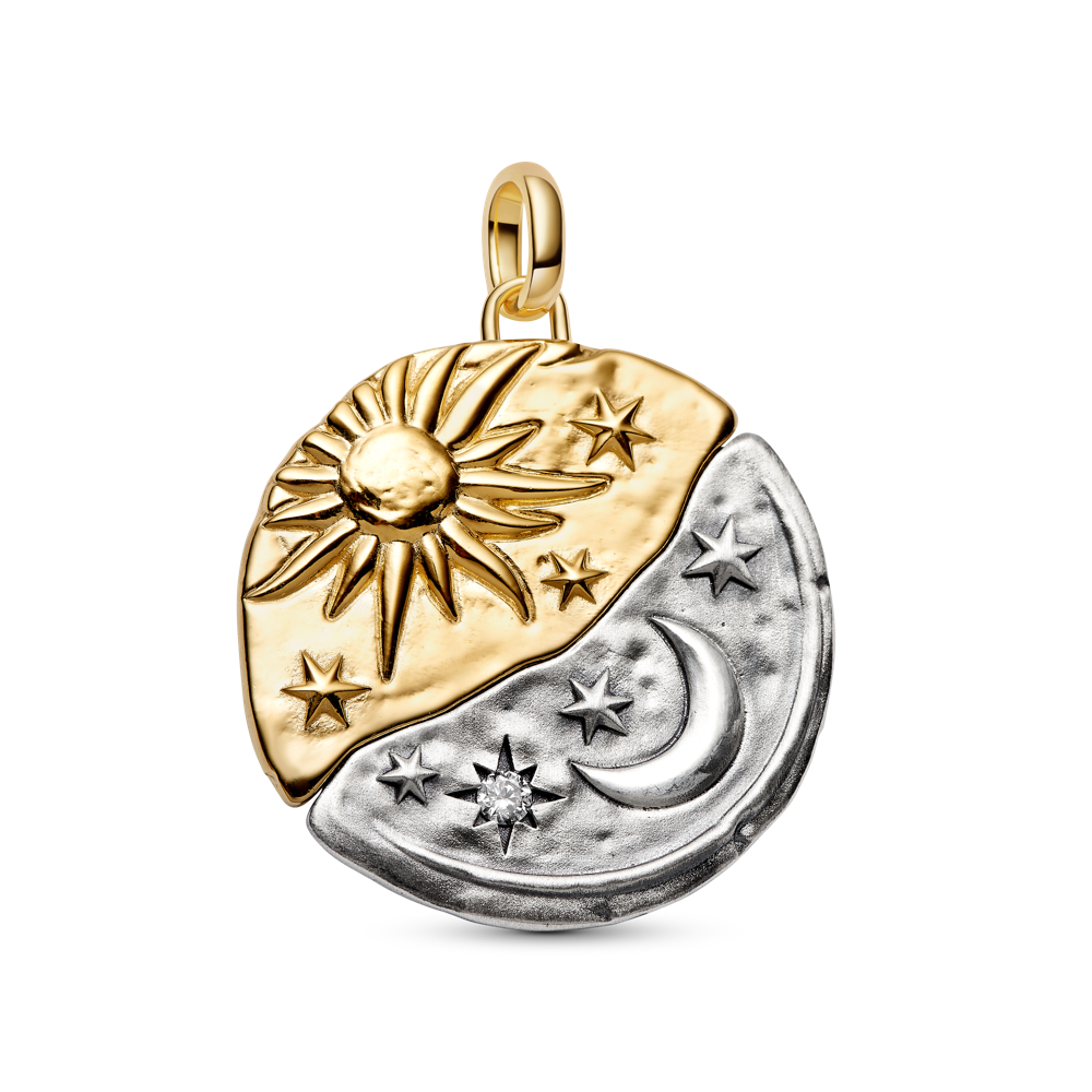 Saules un mēness lielizmēra medaljona amulets