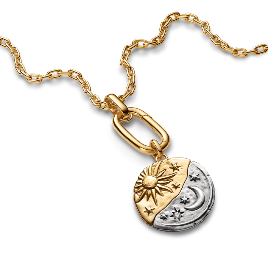 Saules un mēness lielizmēra medaljona amulets