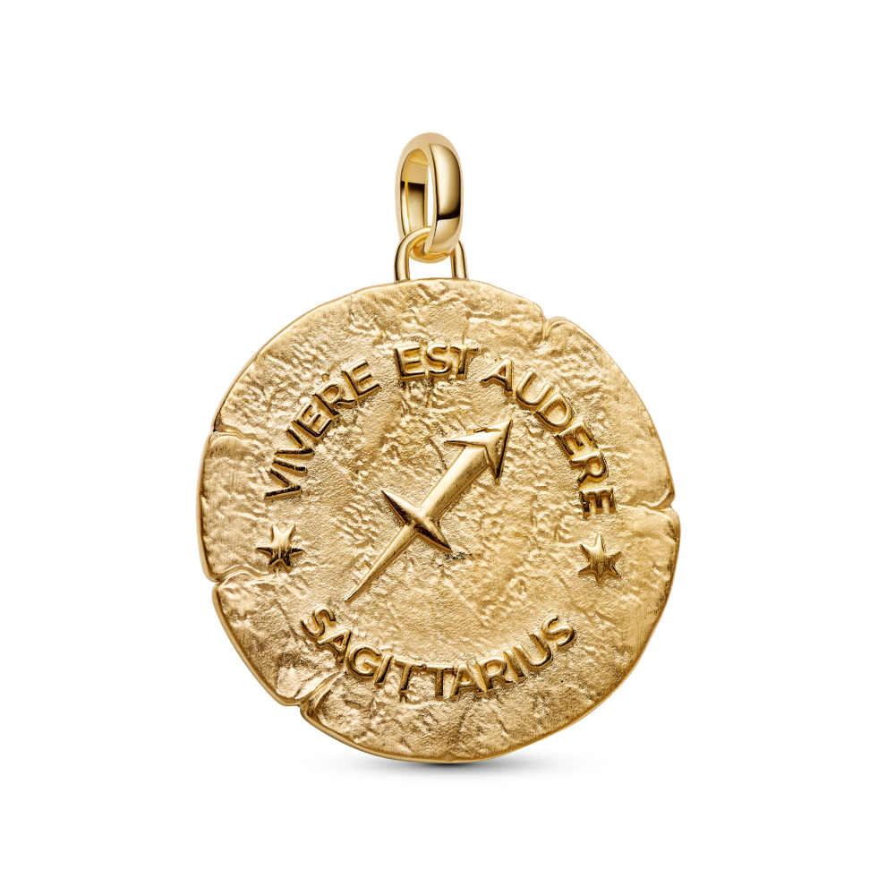 Strēlnieka zodiaka lielizmēra medaljona amulets