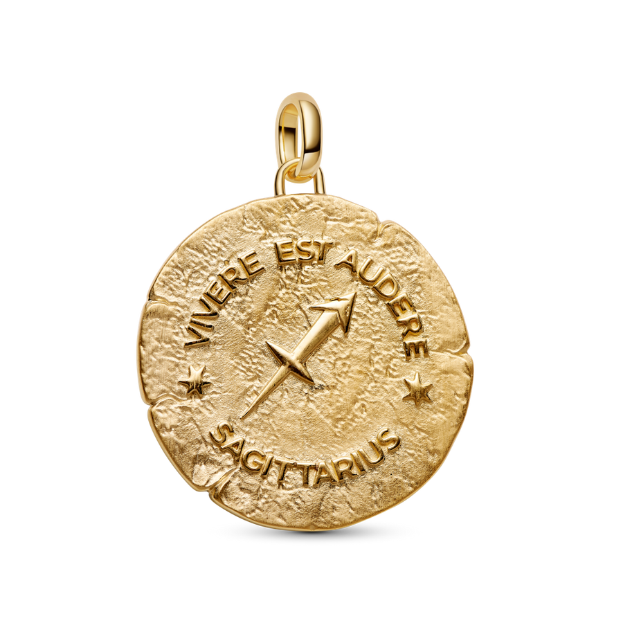 Strēlnieka zodiaka lielizmēra medaljona amulets