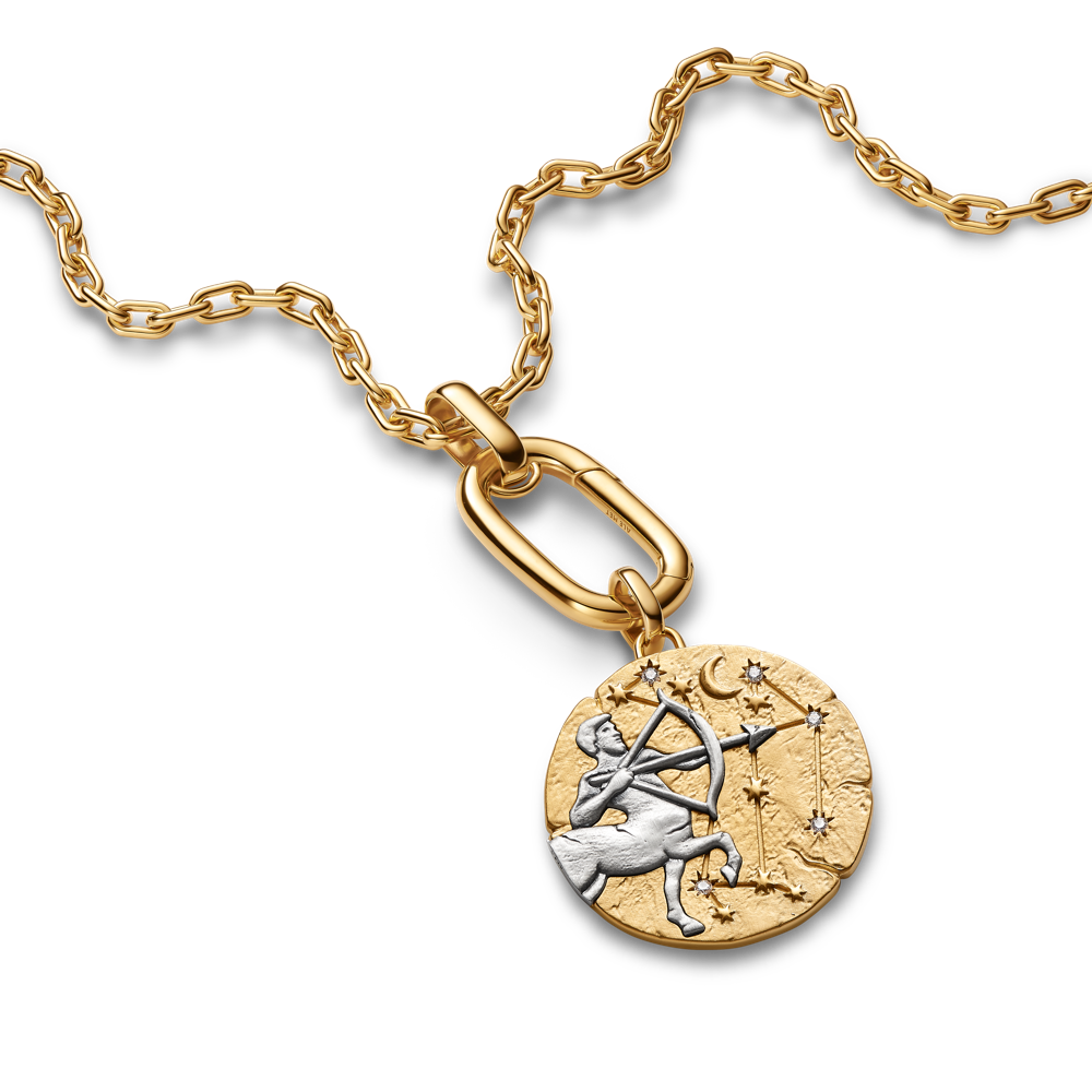 Strēlnieka zodiaka lielizmēra medaljona amulets