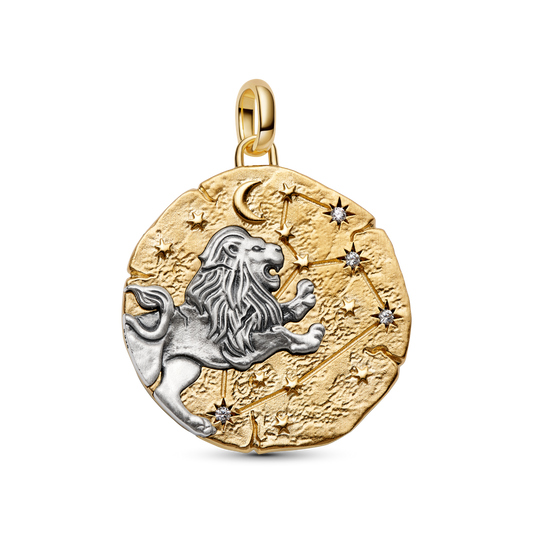 Lauvas zodiaka lielizmēra medaljona amulets