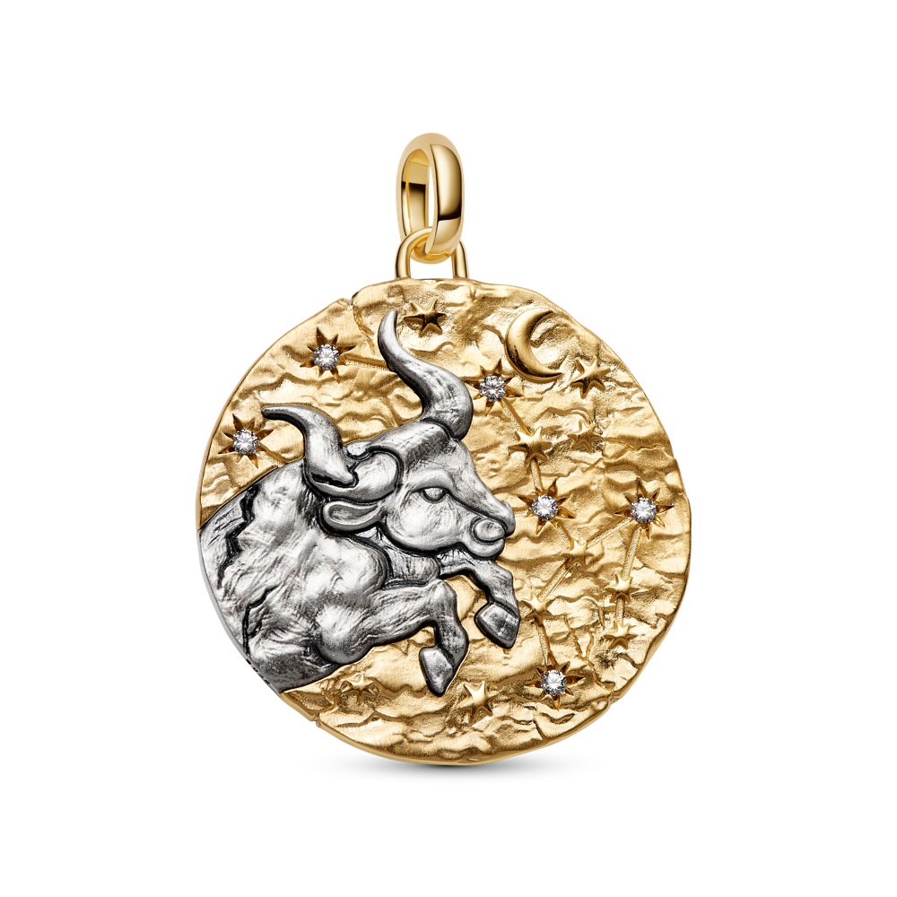 Vērša zodiaka lielizmēra medaljona amulets