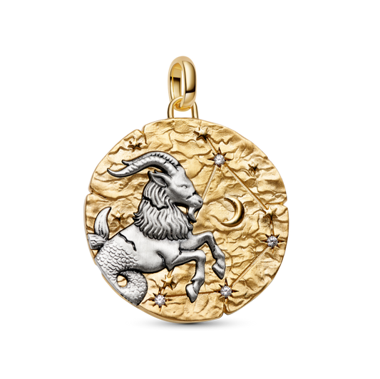 Mežāža zodiaka lielizmēra medaljona amulets