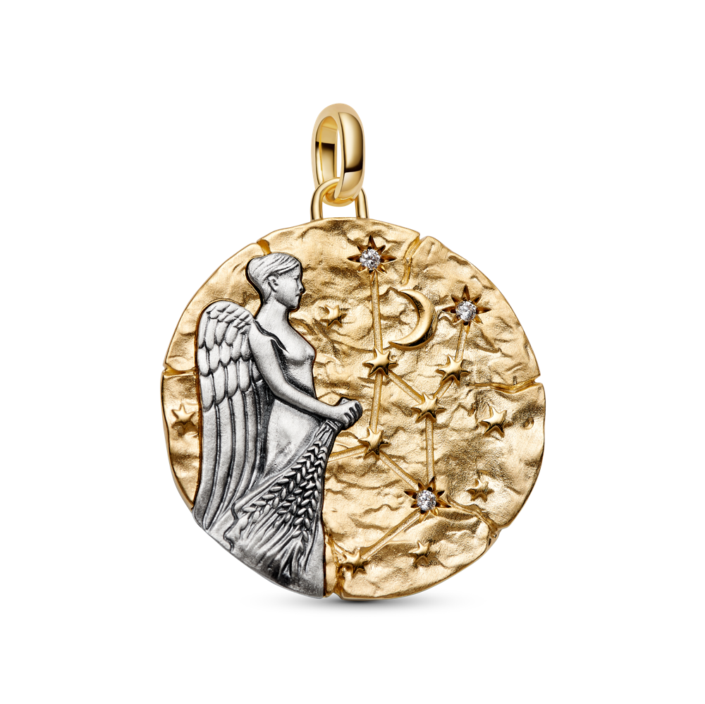 Jaunavas zodiaka lielizmēra medaljona amulets