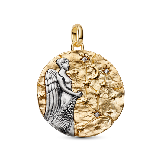 Jaunavas zodiaka lielizmēra medaljona amulets