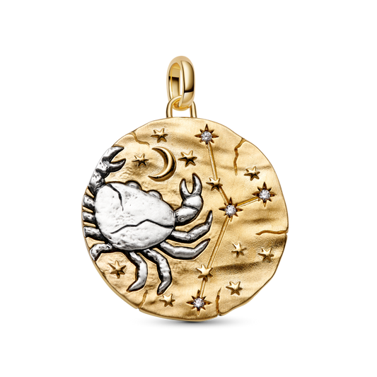 Vēža zodiaka lielizmēra medaljona amulets