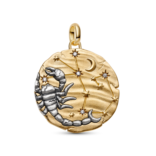 Skorpiona zodiaka lielizmēra medaljona amulets